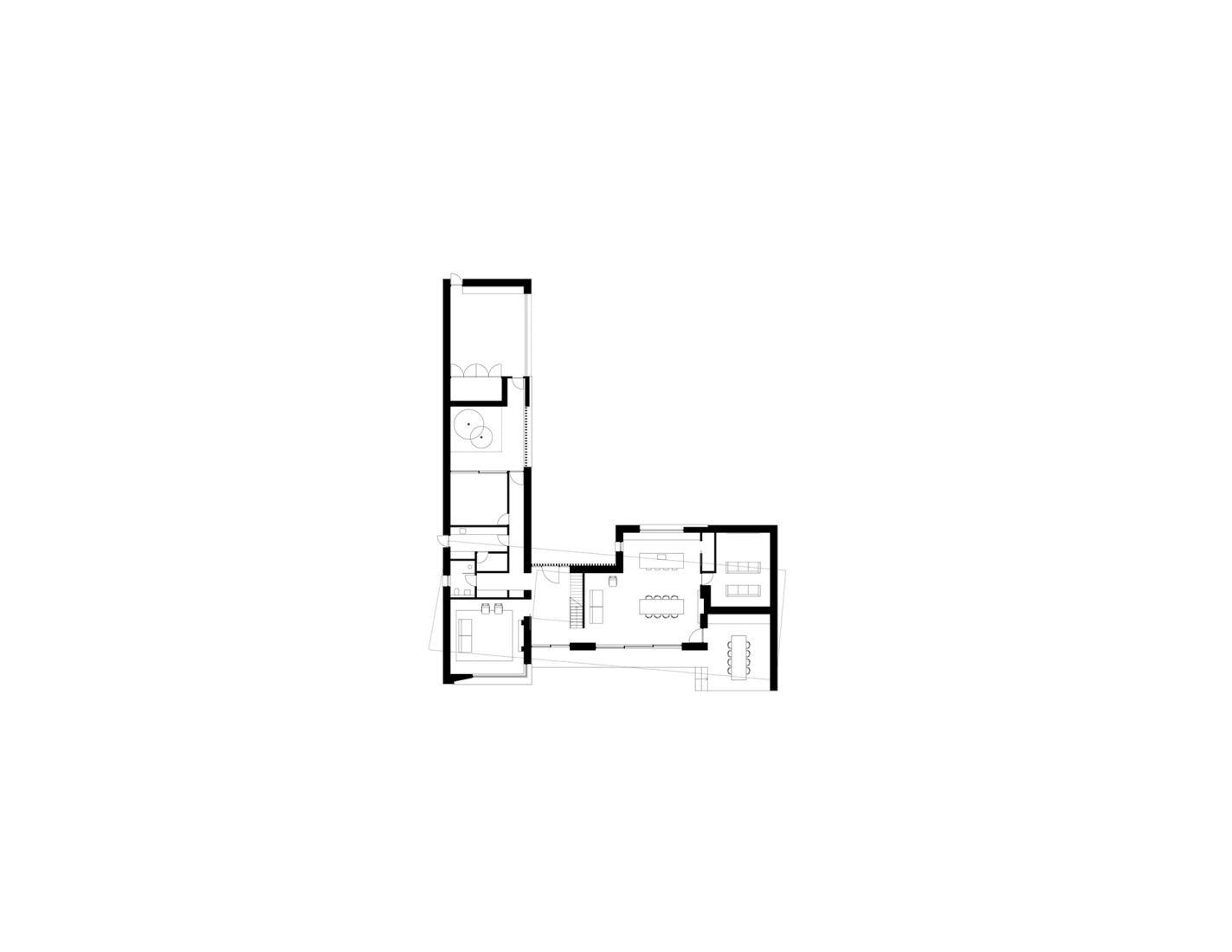 Plano de planta baja. Casa Porthmadog por Ström Architects.