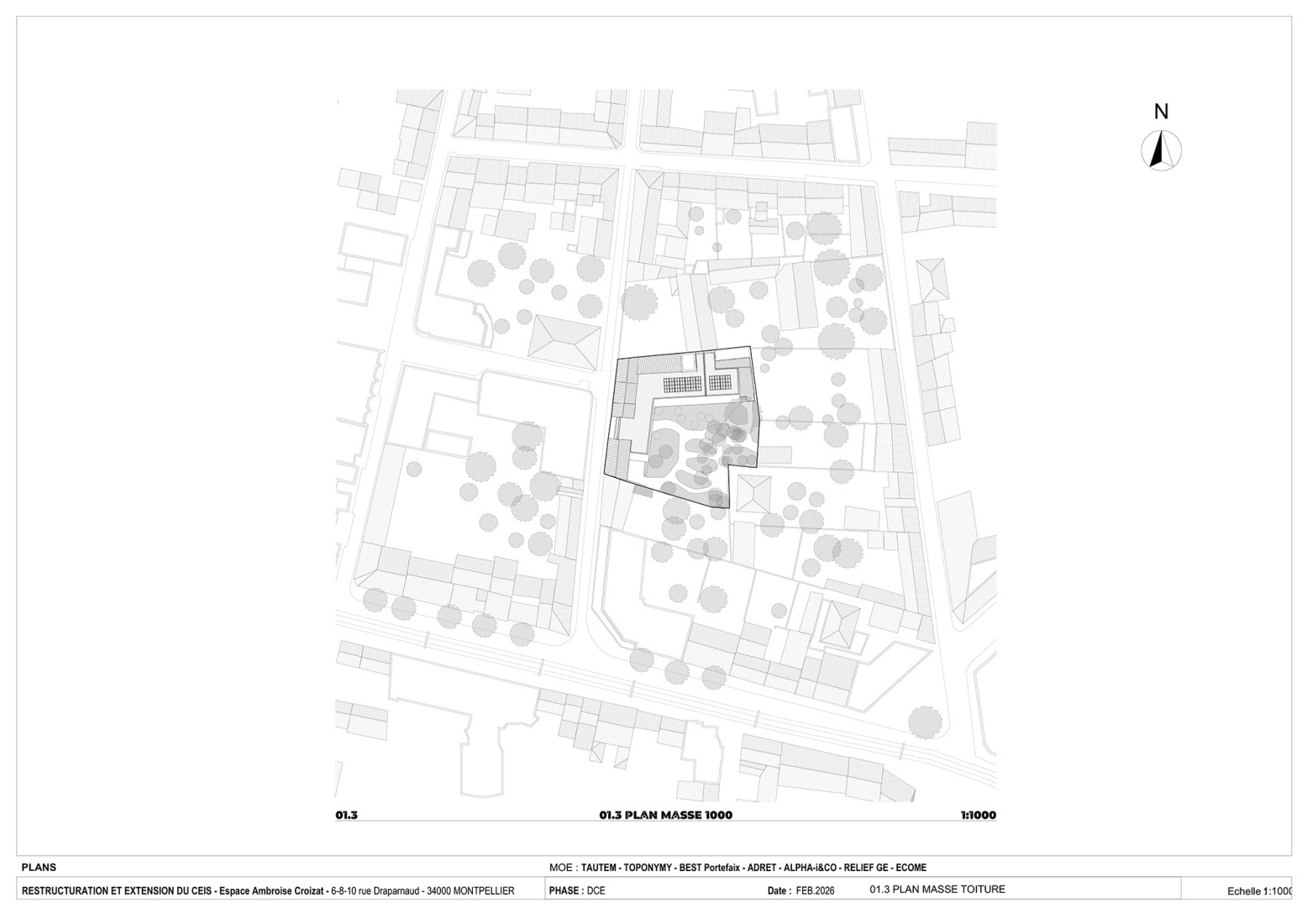 Site plan. "Espace Ambroise Croizat" TAUTEM Architecture.