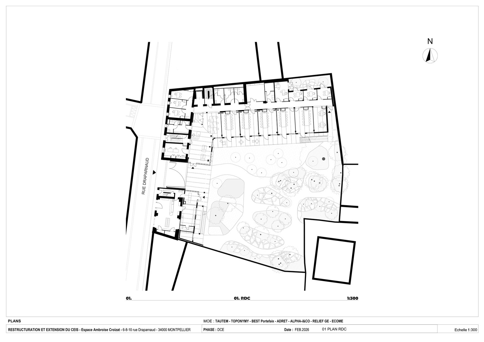 Ground floor plan. "Espace Ambroise Croizat" TAUTEM Architecture.