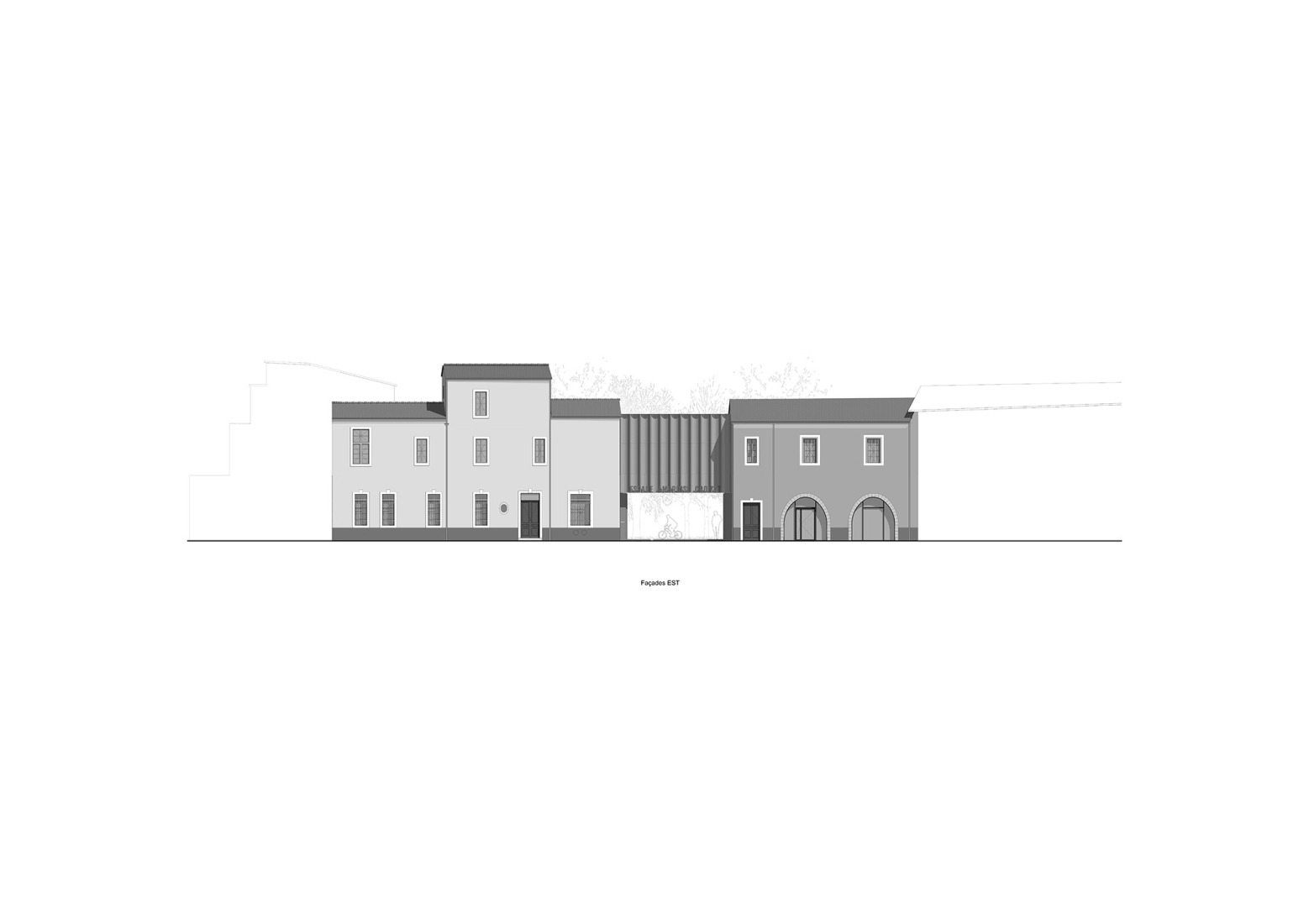 West elevation. "Espace Ambroise Croizat" TAUTEM Architecture.