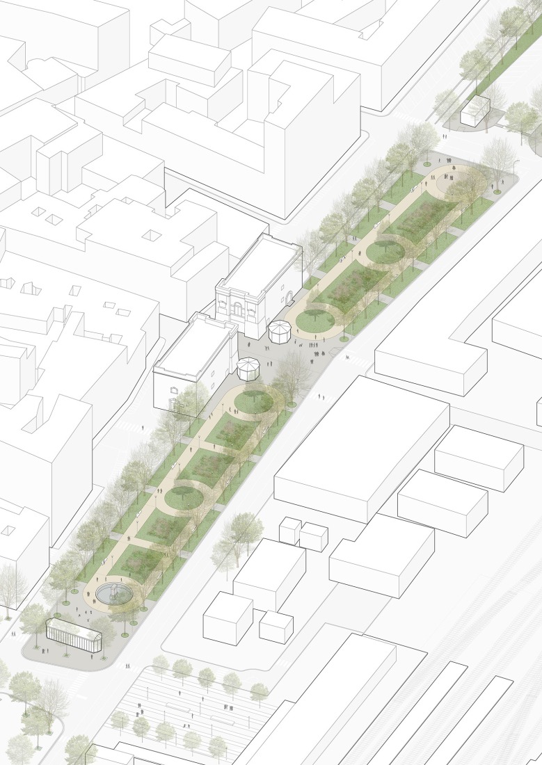 Axonometry. Giardini del Porcinai by abp architetti.