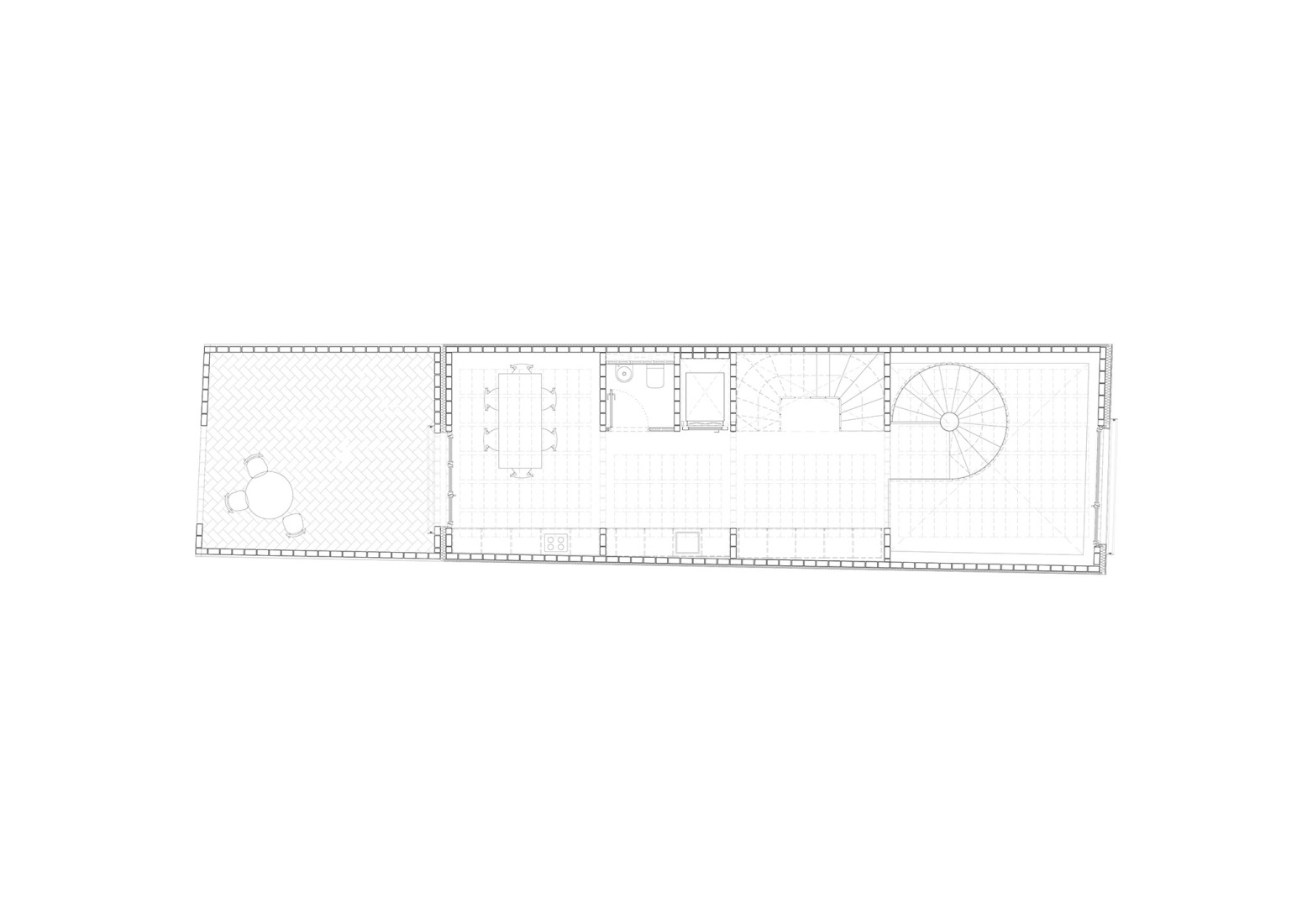First floor plan. PR21 House by Alventosa Morell + Pàmies Arquitectura.
