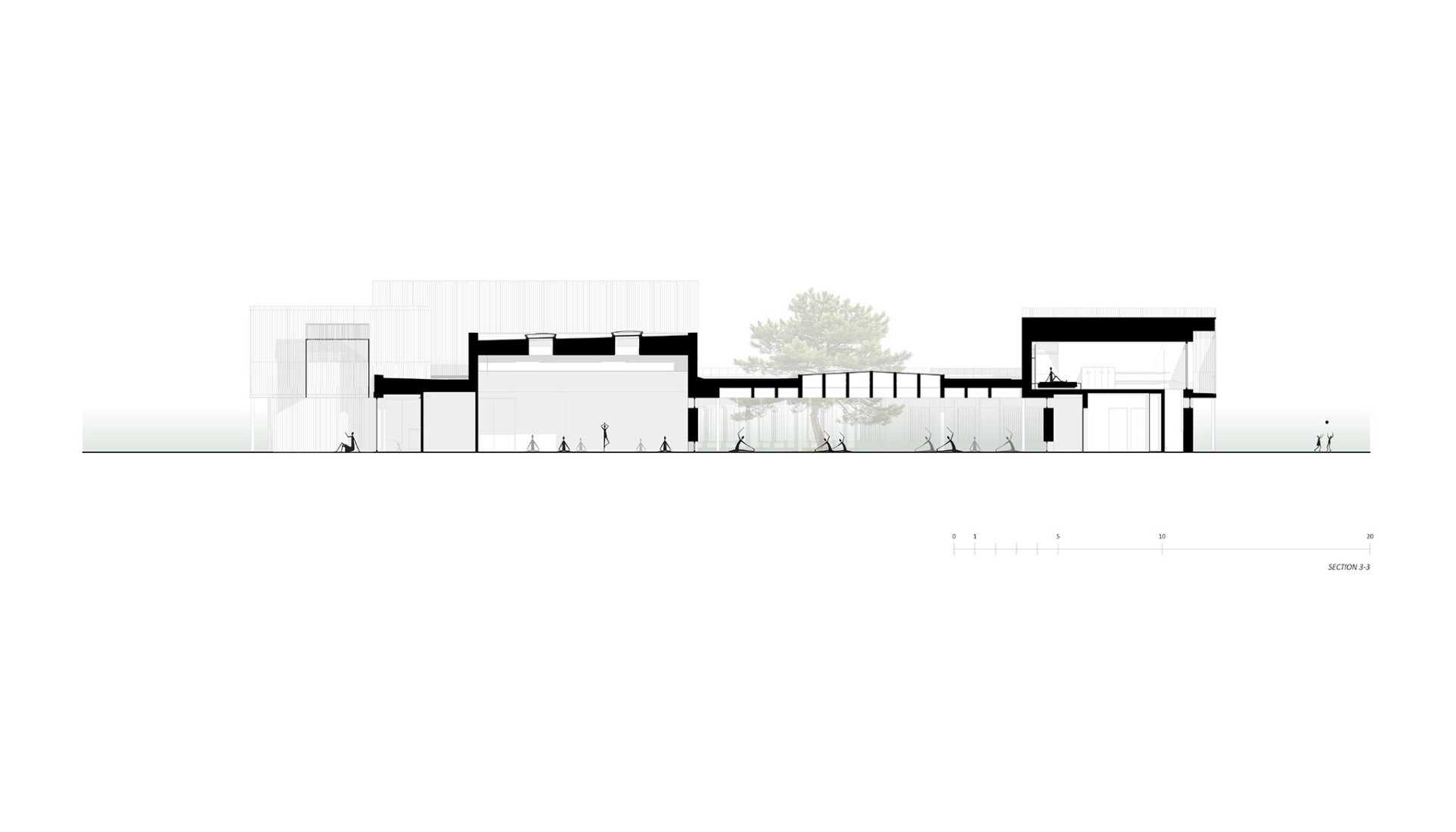 Section plan of the central module. Sanctum by Arches.