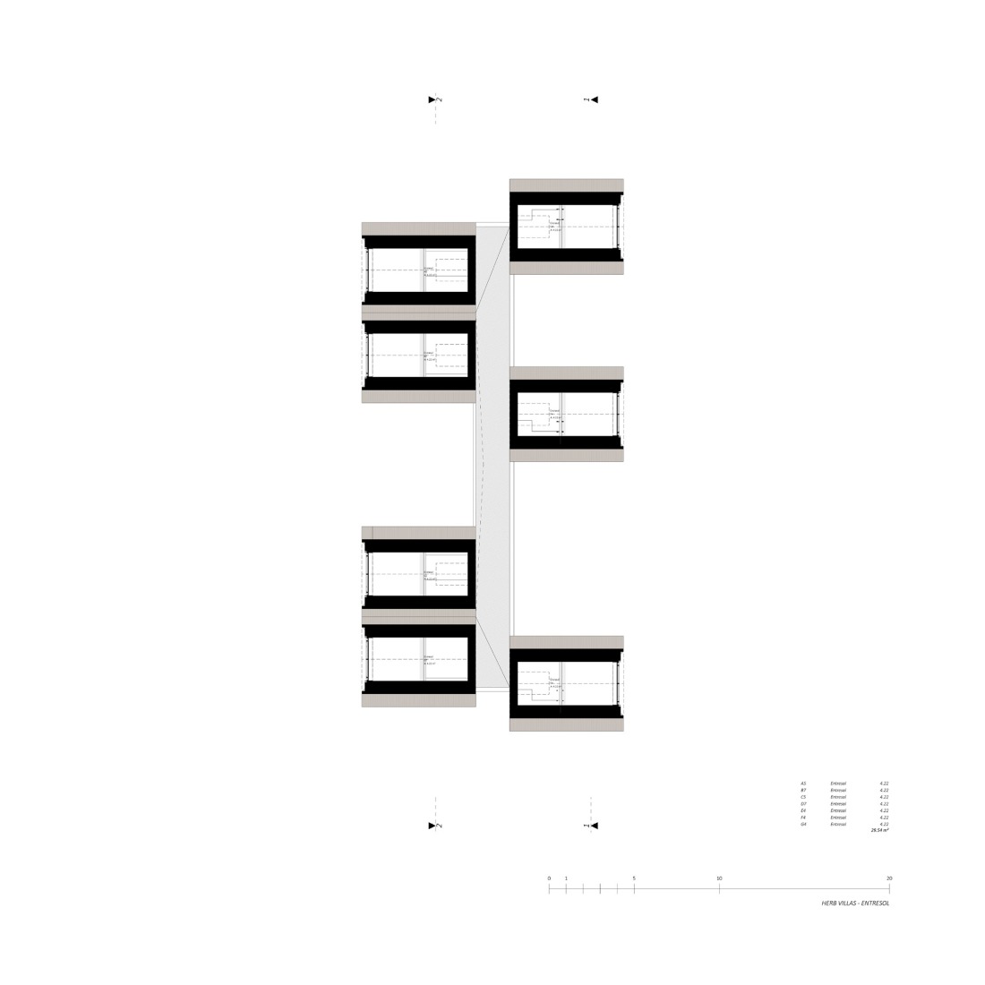 Ground floor plan of the villas. Sanctum by Arches.