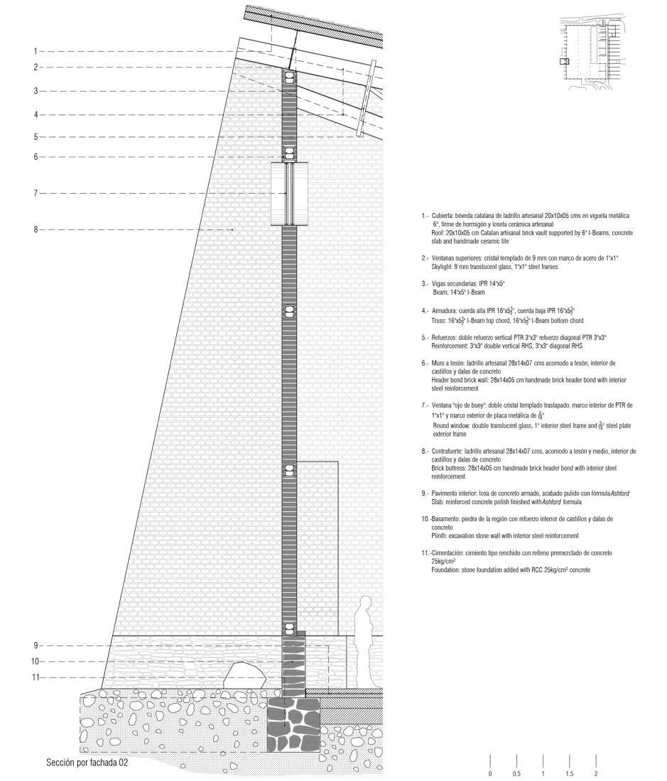 Detalle constructivo. Nave de envasado y oficinas para Clase Azul por ATELIER ARS.