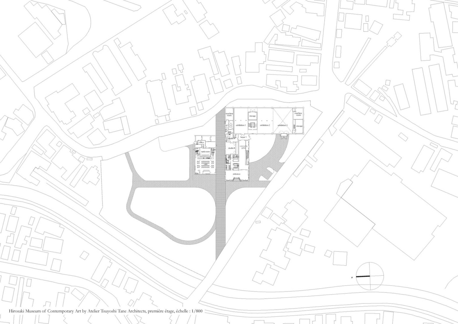 Site plan. Hirosaki Museum of Contemporary Art by Atelier Tsuyoshi Tane Architects.