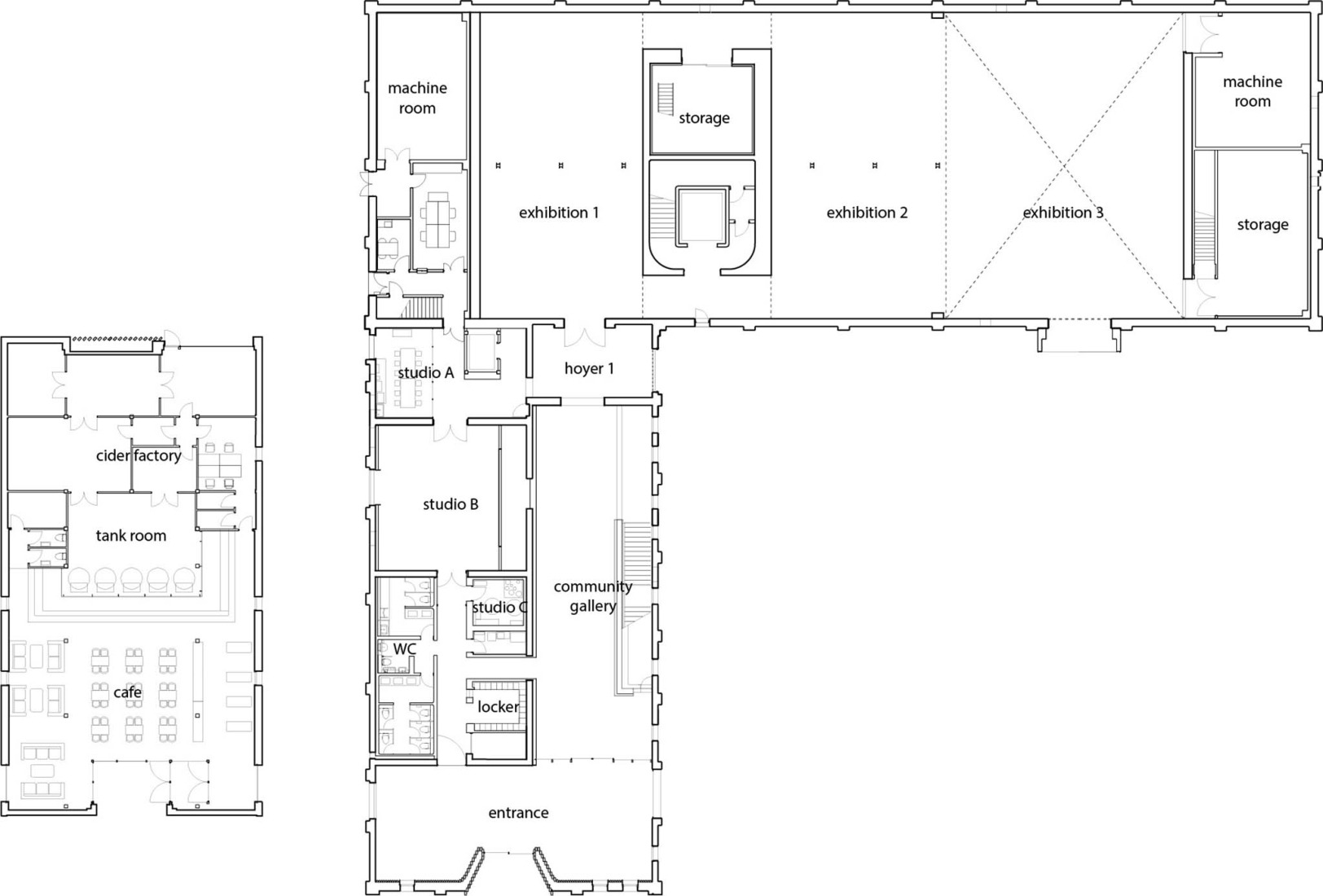 Ground floor plan. Hirosaki Museum of Contemporary Art by Atelier Tsuyoshi Tane Architects.