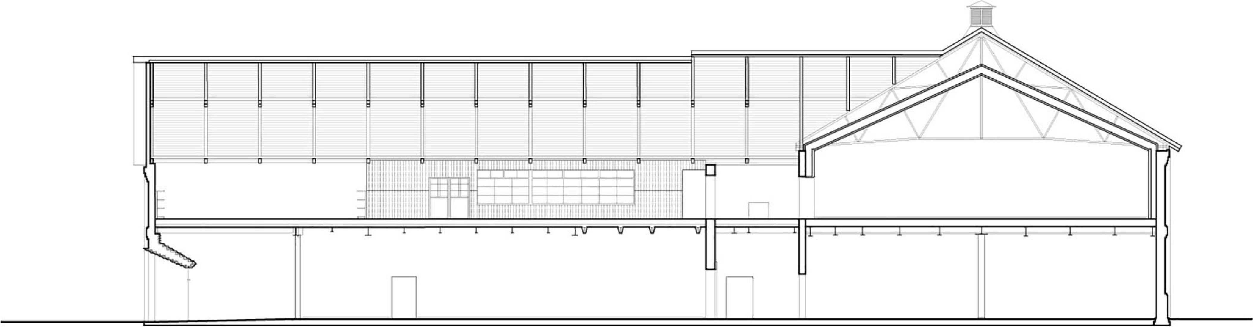 Section. Hirosaki Museum of Contemporary Art by Atelier Tsuyoshi Tane Architects.