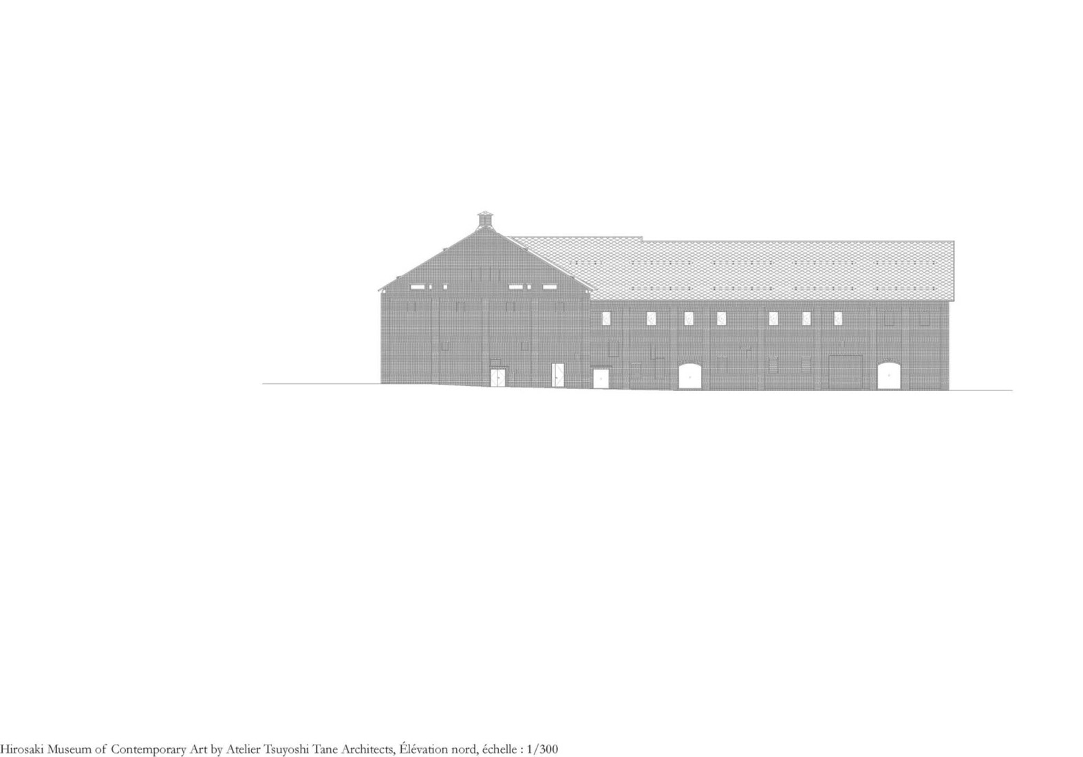 Elevation. Hirosaki Museum of Contemporary Art by Atelier Tsuyoshi Tane Architects.