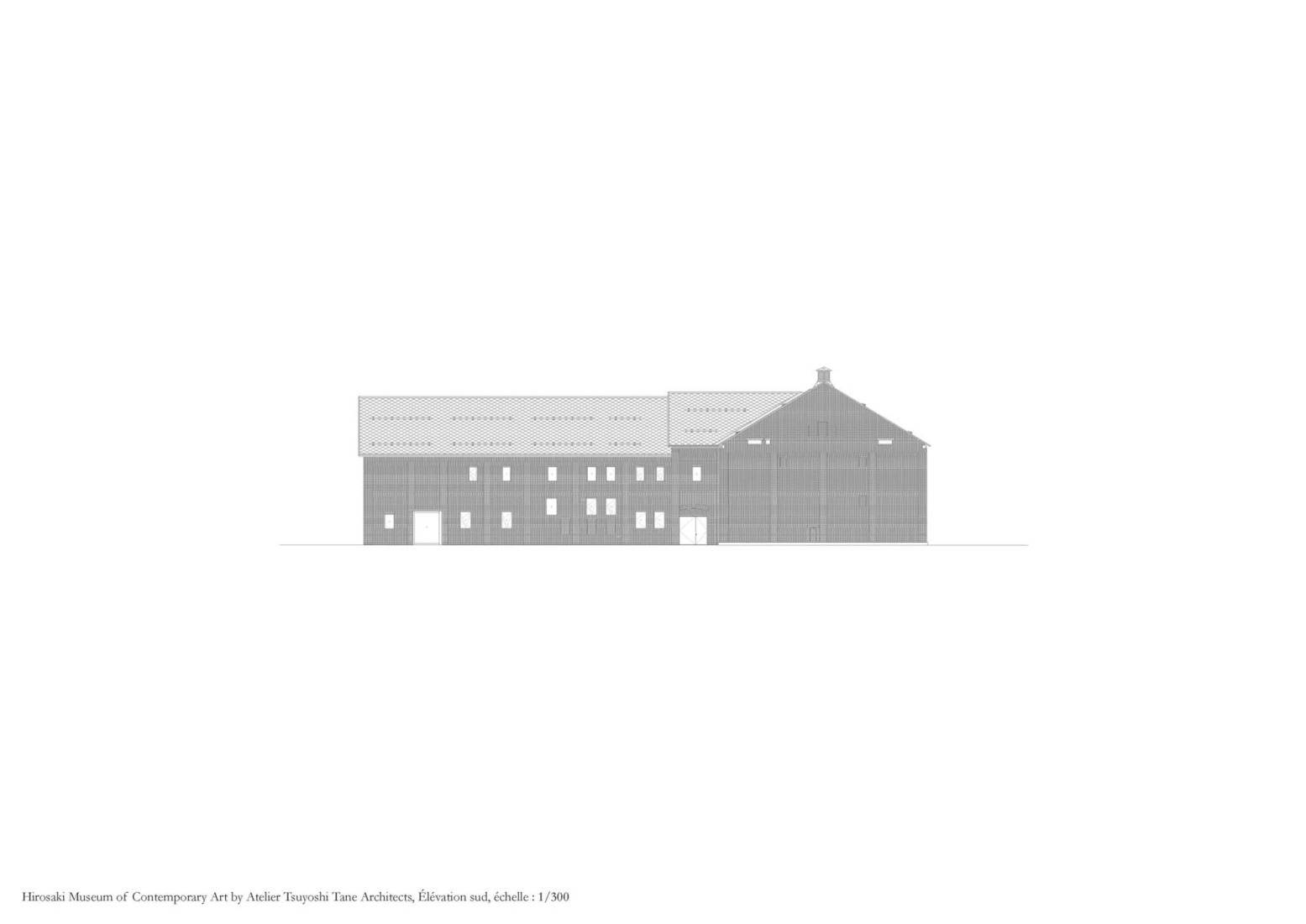 Elevation. Hirosaki Museum of Contemporary Art by Atelier Tsuyoshi Tane Architects.