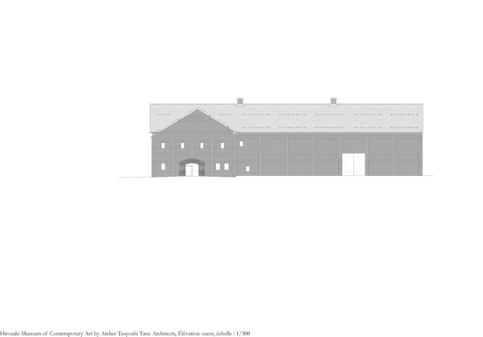 Elevation. Hirosaki Museum of Contemporary Art by Atelier Tsuyoshi Tane Architects.