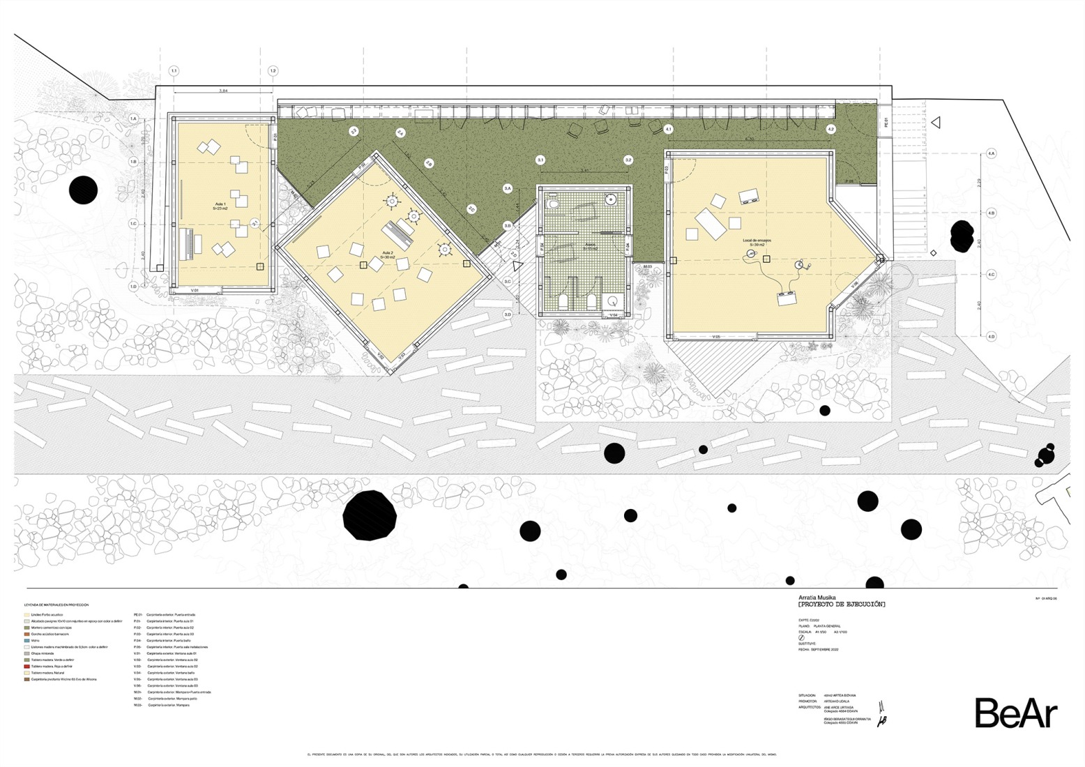 General floor plan. Arratia Valley Music School by BEAR.