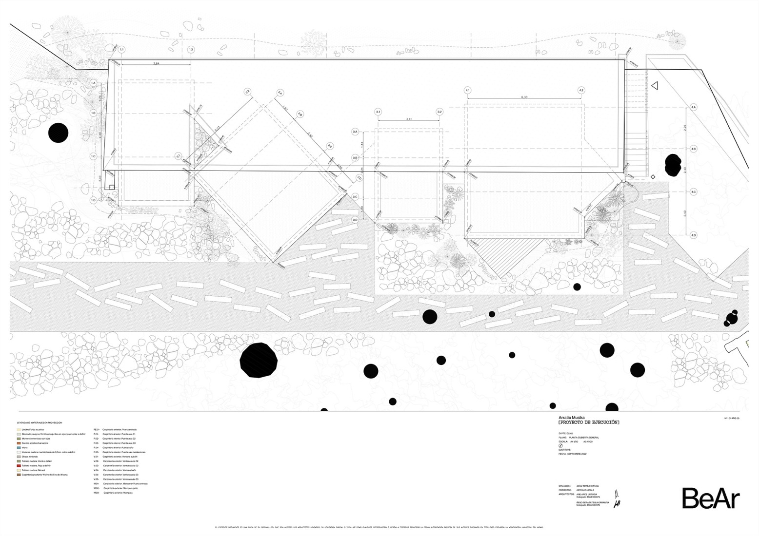 Roof plan. Arratia Valley Music School by BEAR.