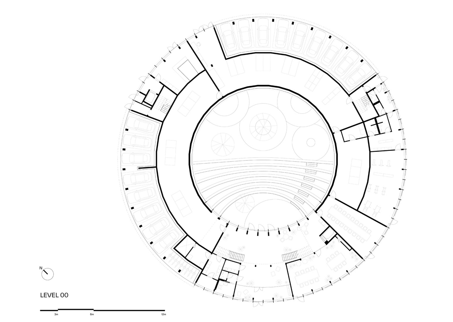 Plano de planta baja. Dymak HQ por BIG. 