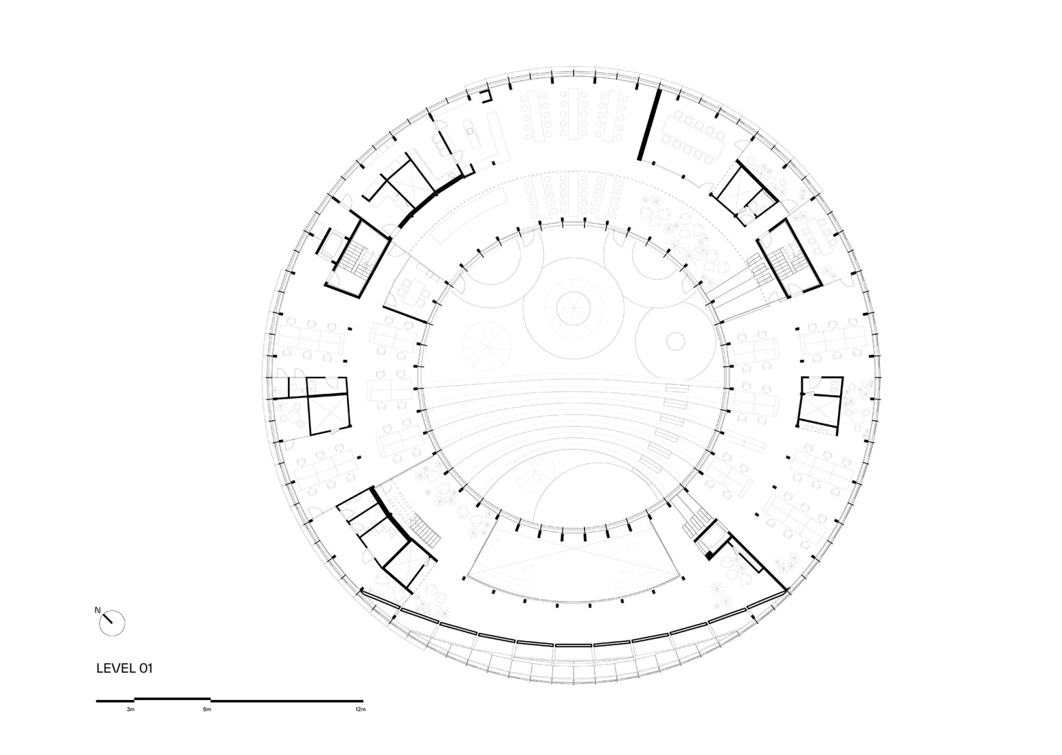Plano de primera planta. Dymak HQ por BIG. 