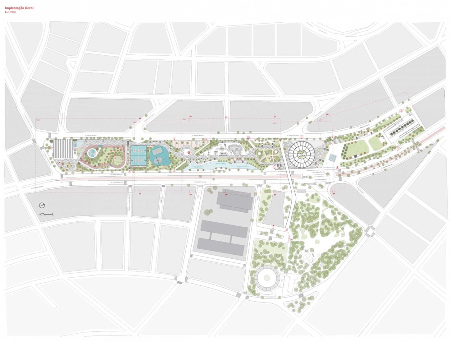 Site plan. King Pelé Park by Biselli Katchborian + Consoante Arquitetura e Integração.