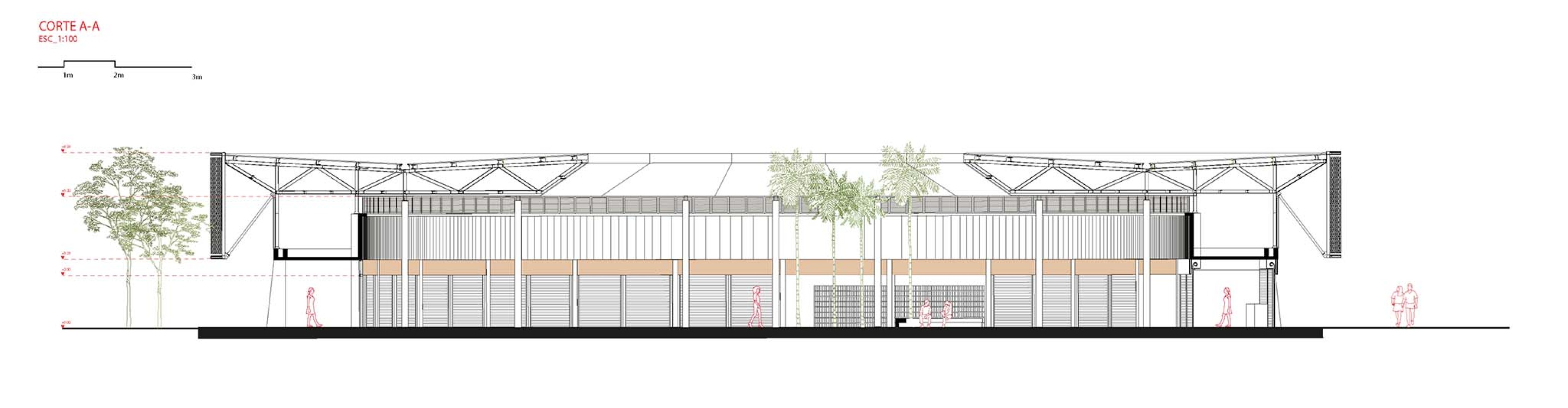 Section. King Pelé Park by Biselli Katchborian + Consoante Arquitetura e Integração.