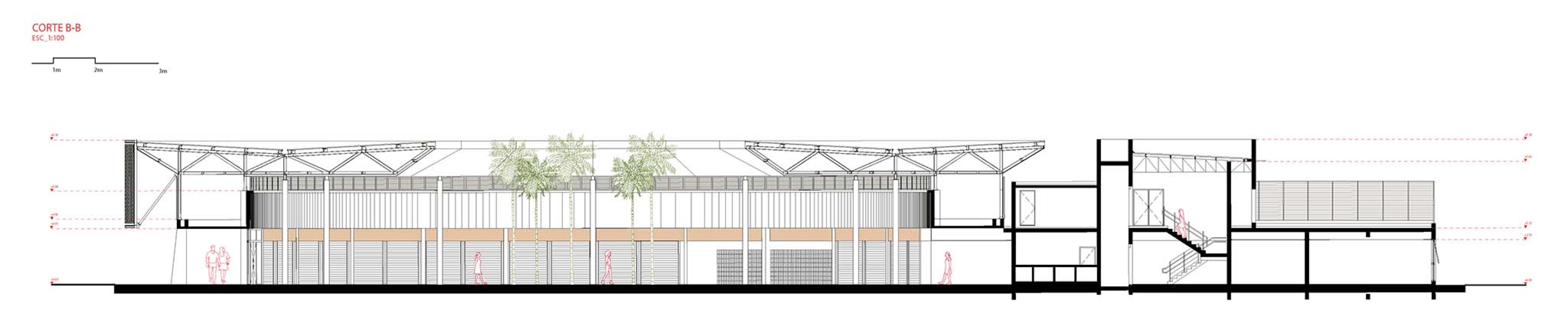 Section. King Pelé Park by Biselli Katchborian + Consoante Arquitetura e Integração.