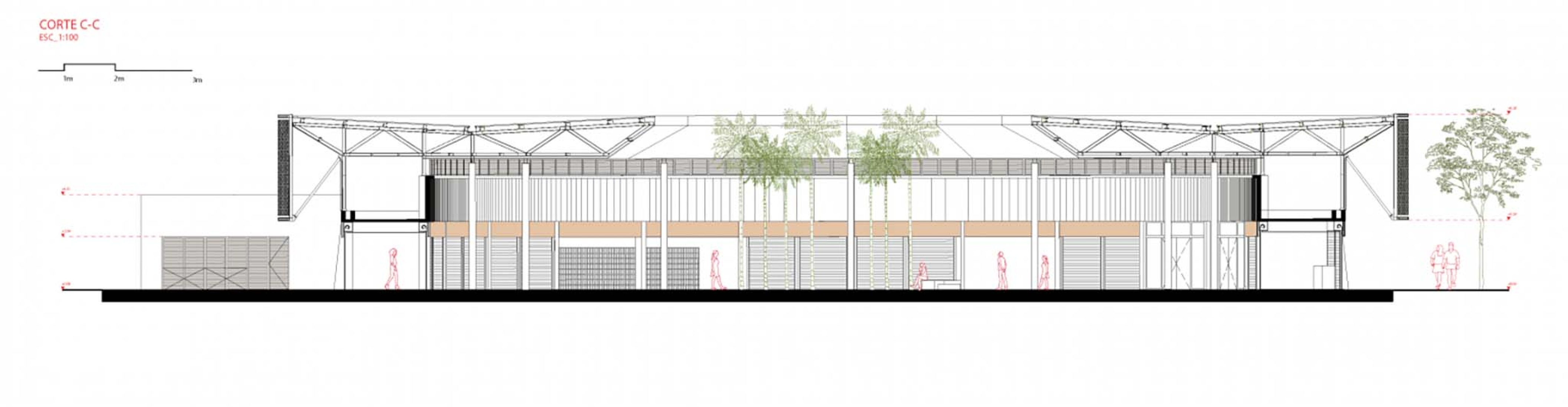 Section. King Pelé Park by Biselli Katchborian + Consoante Arquitetura e Integração.