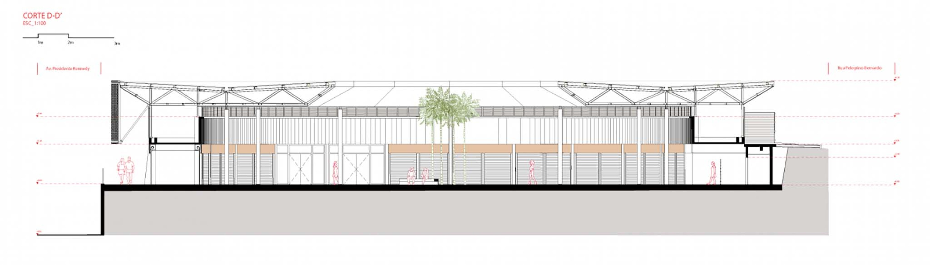 Section. King Pelé Park by Biselli Katchborian + Consoante Arquitetura e Integração.