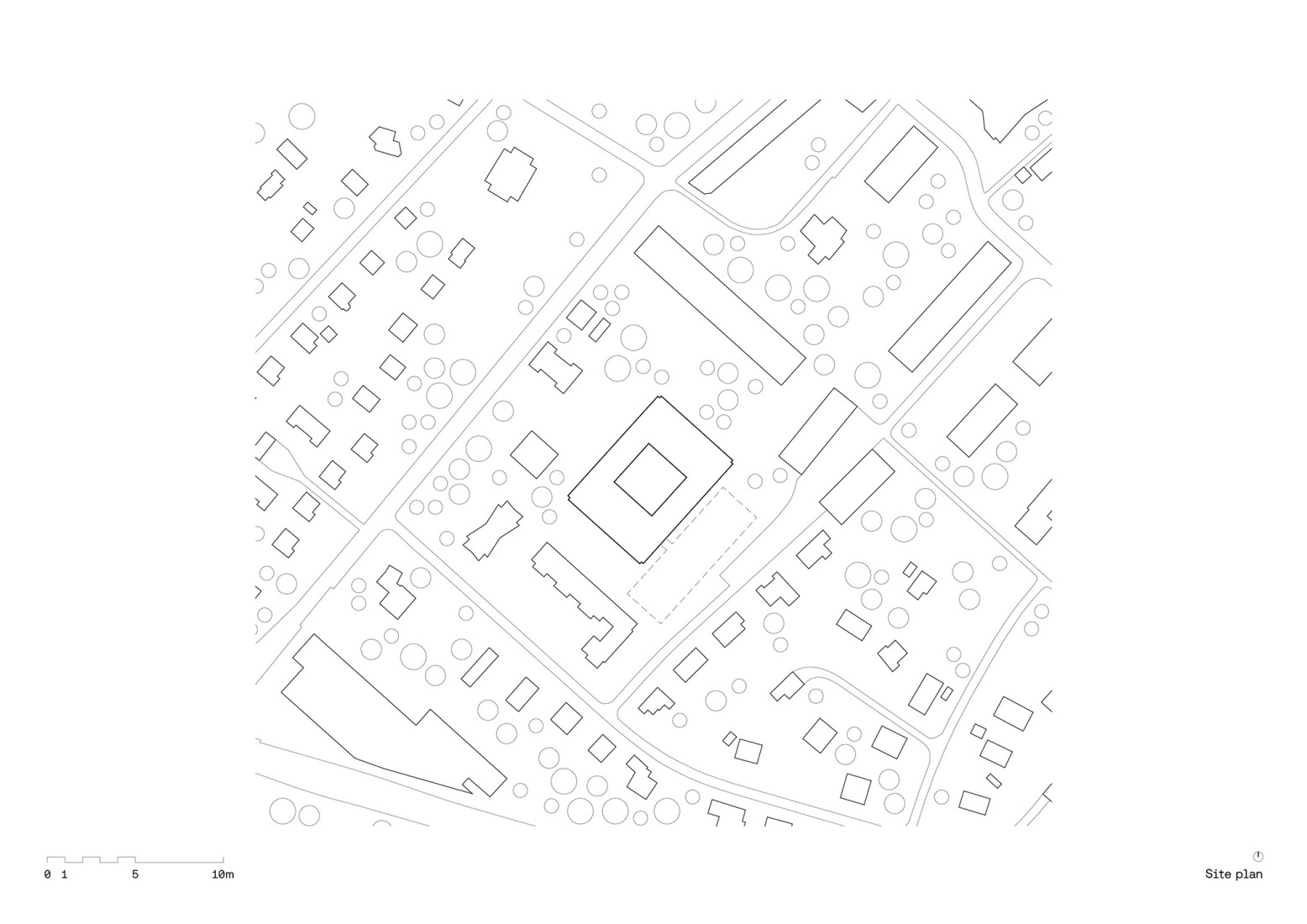 Site plan. Vertical extension and renovation of Collège Rousseau by Burckhardt Architecture.