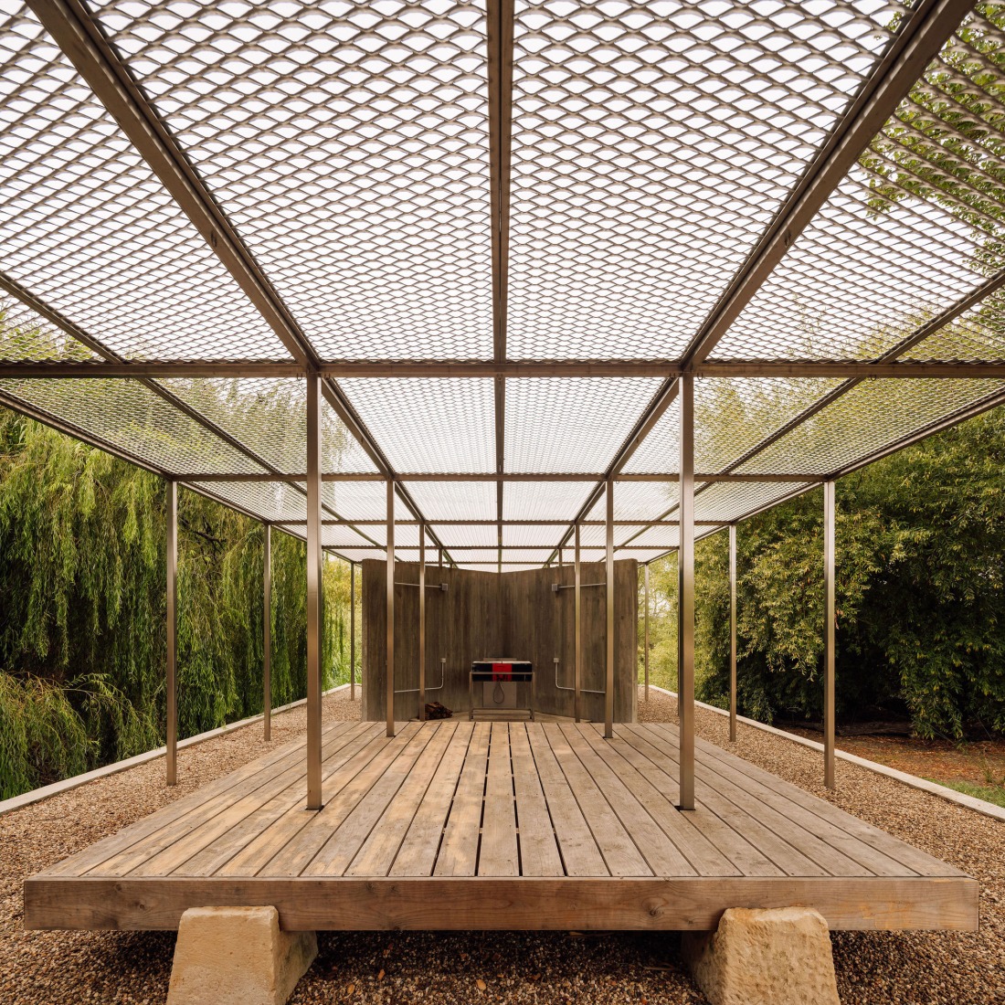 House with no skin by Bureau des Mésarchitectures. Photograph by Francisco Nogueira.