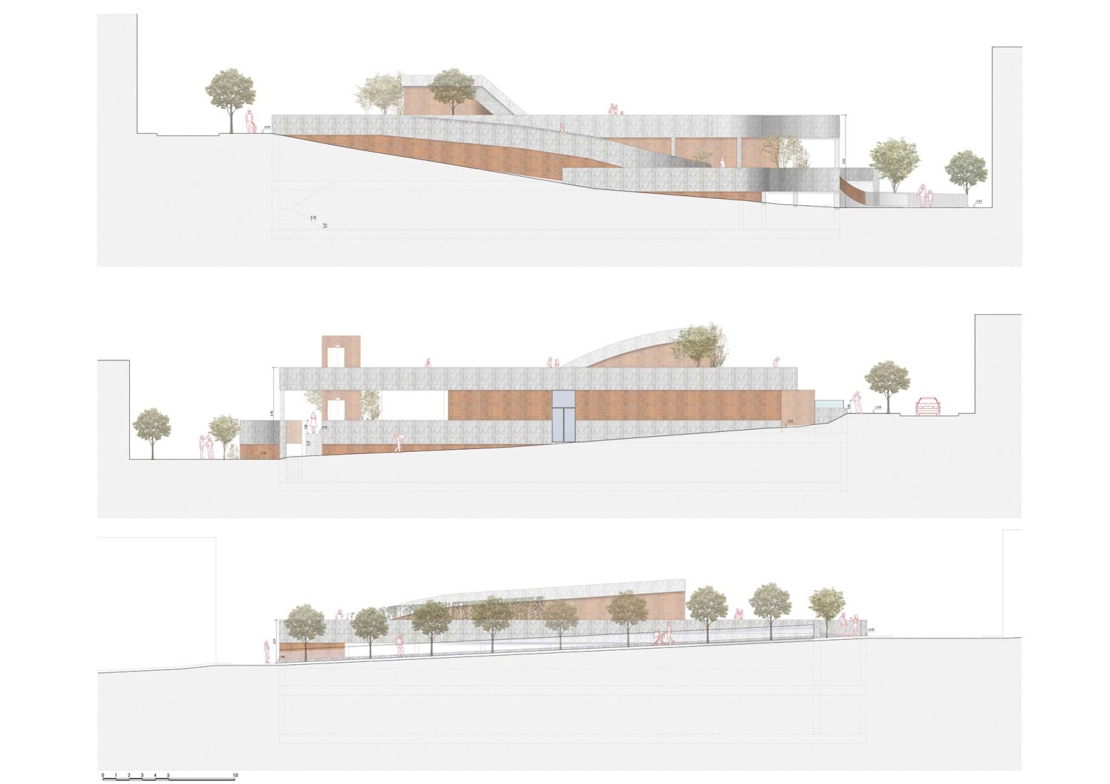 Alzado. Casa de la juventud por DUNAR arquitectos + Felipe Retuerto.