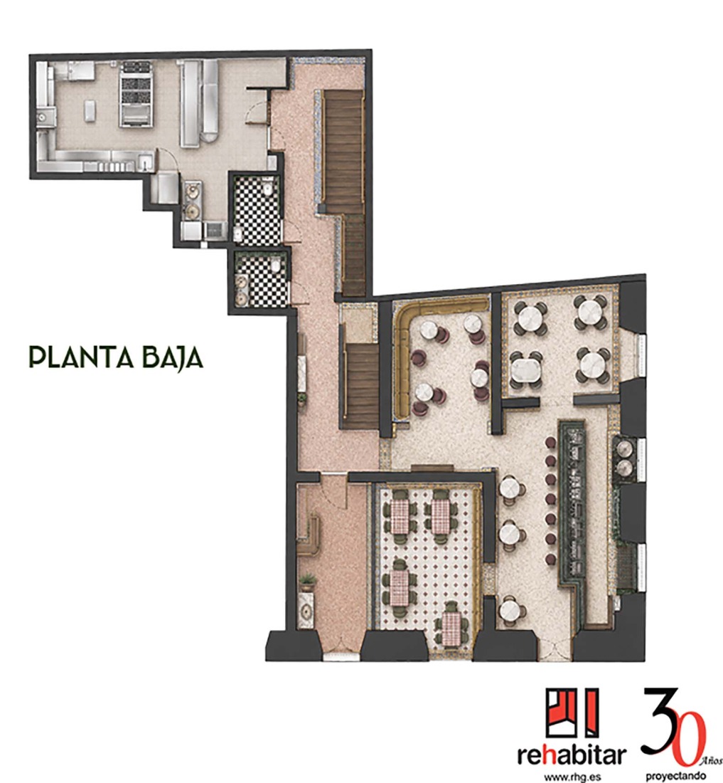 Plano de planta baja. Los Gabrieles por Rehabitar.