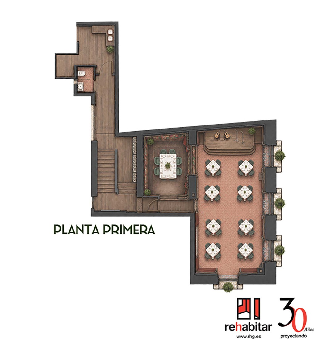 Plano de primera planta. Los Gabrieles por Rehabitar.