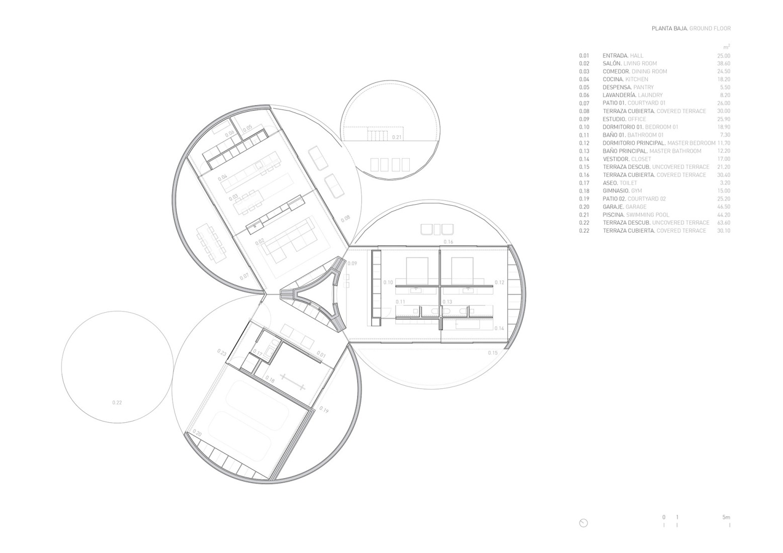 Ground floor plan. House in Las Rozas by Fran Silvestre Arquitectos. 