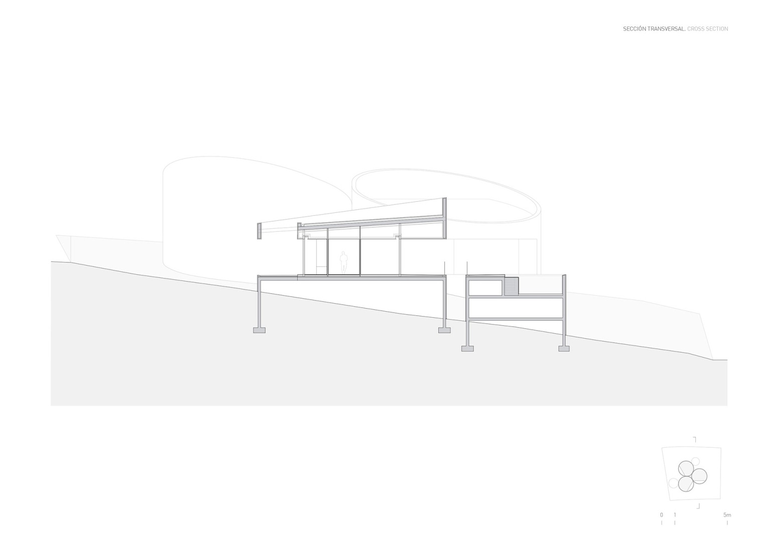 Section. House in Las Rozas by Fran Silvestre Arquitectos.
