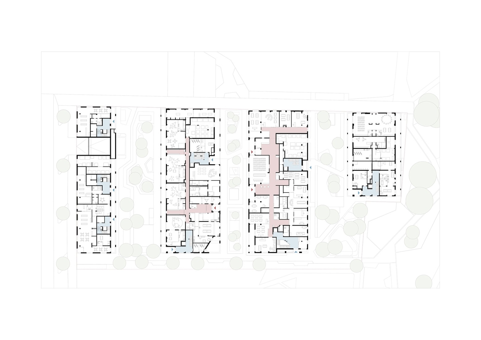 Plano de planta baja. «ATT - Red Emma» por Gerner Gerner Plus + AllesWirdGut.