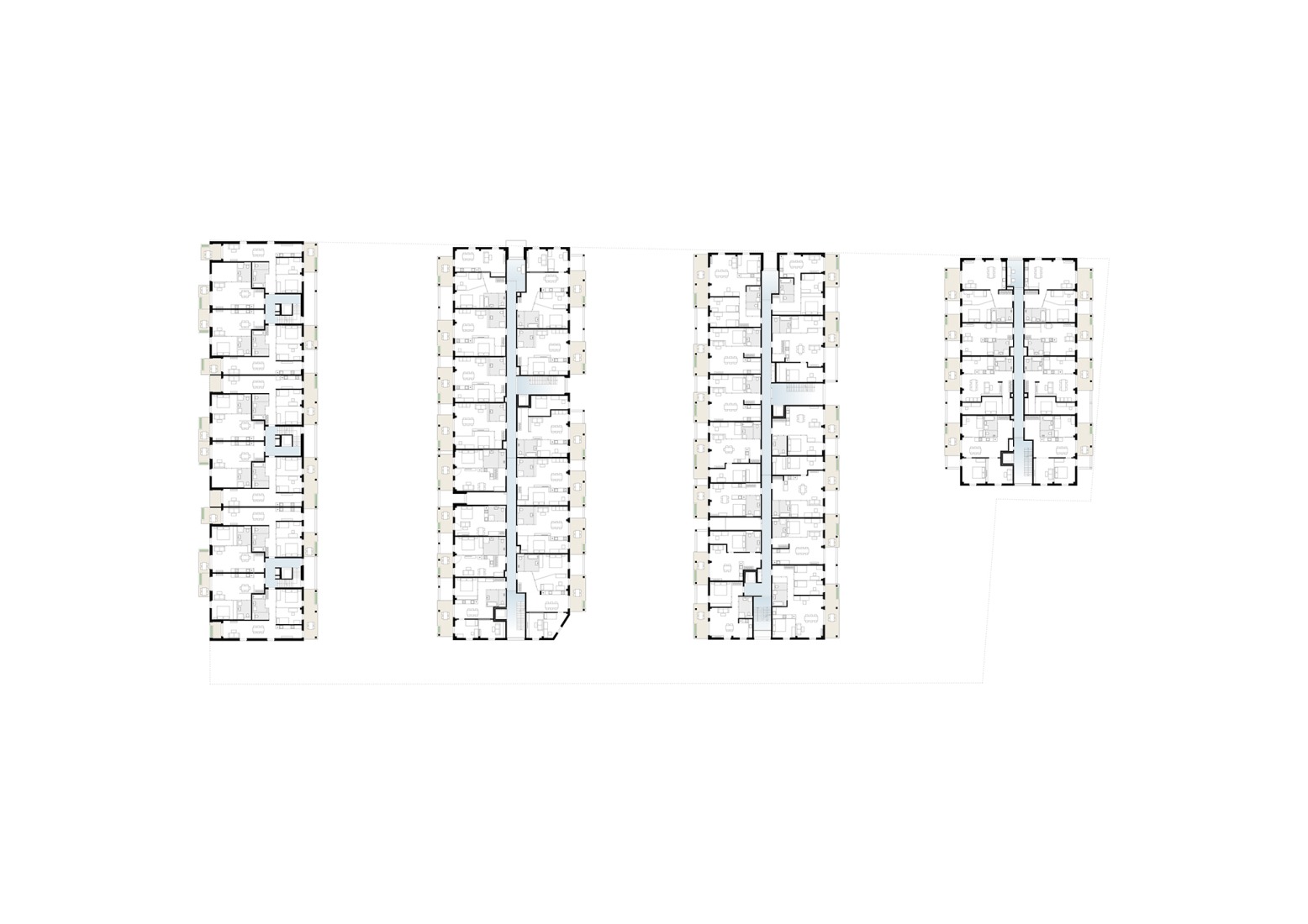 Plano de planta tipo. «ATT - Red Emma» por Gerner Gerner Plus + AllesWirdGut.