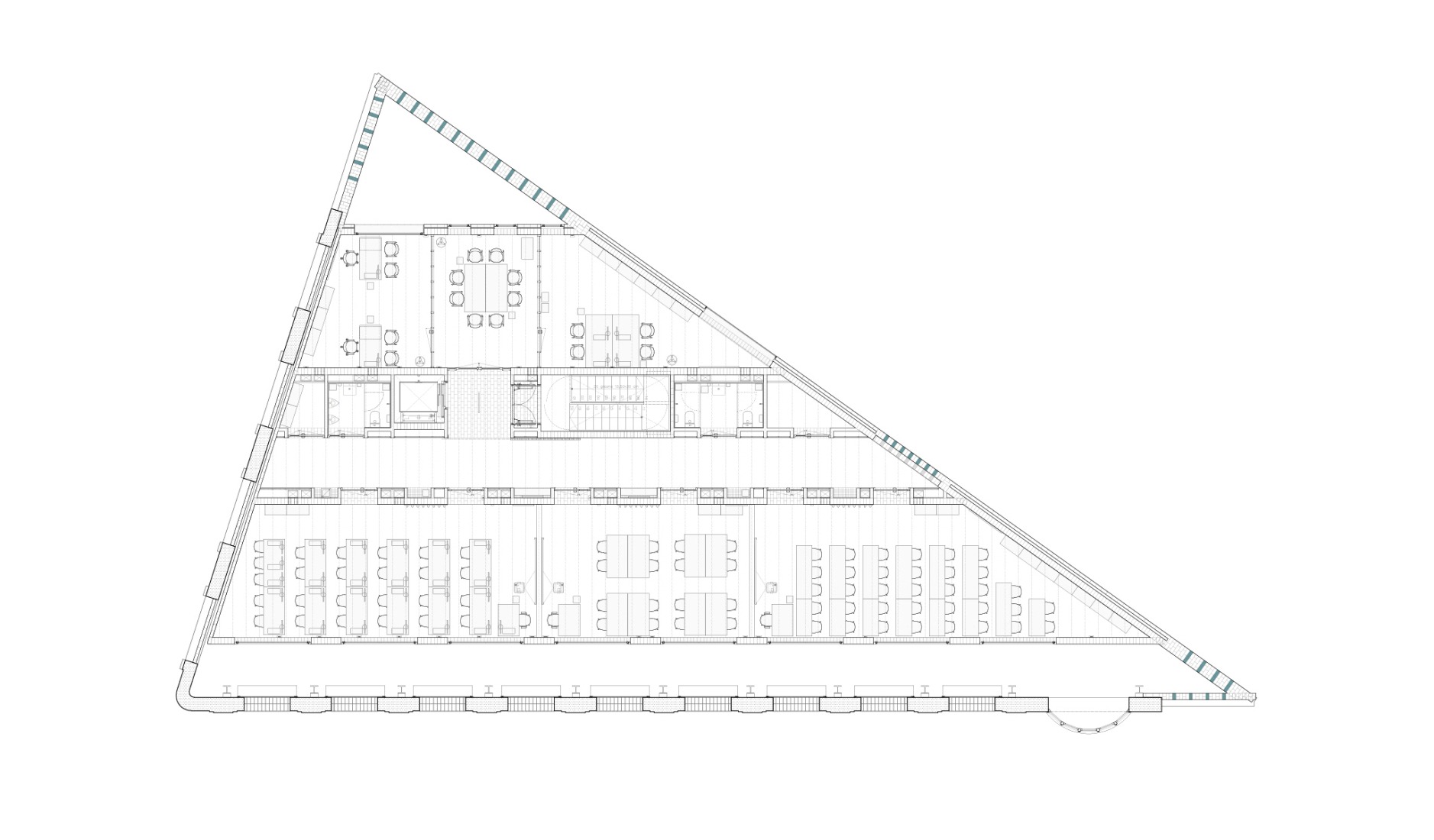 First floor plan. Cristalleries Planell Civic Center by H Arquitectes.