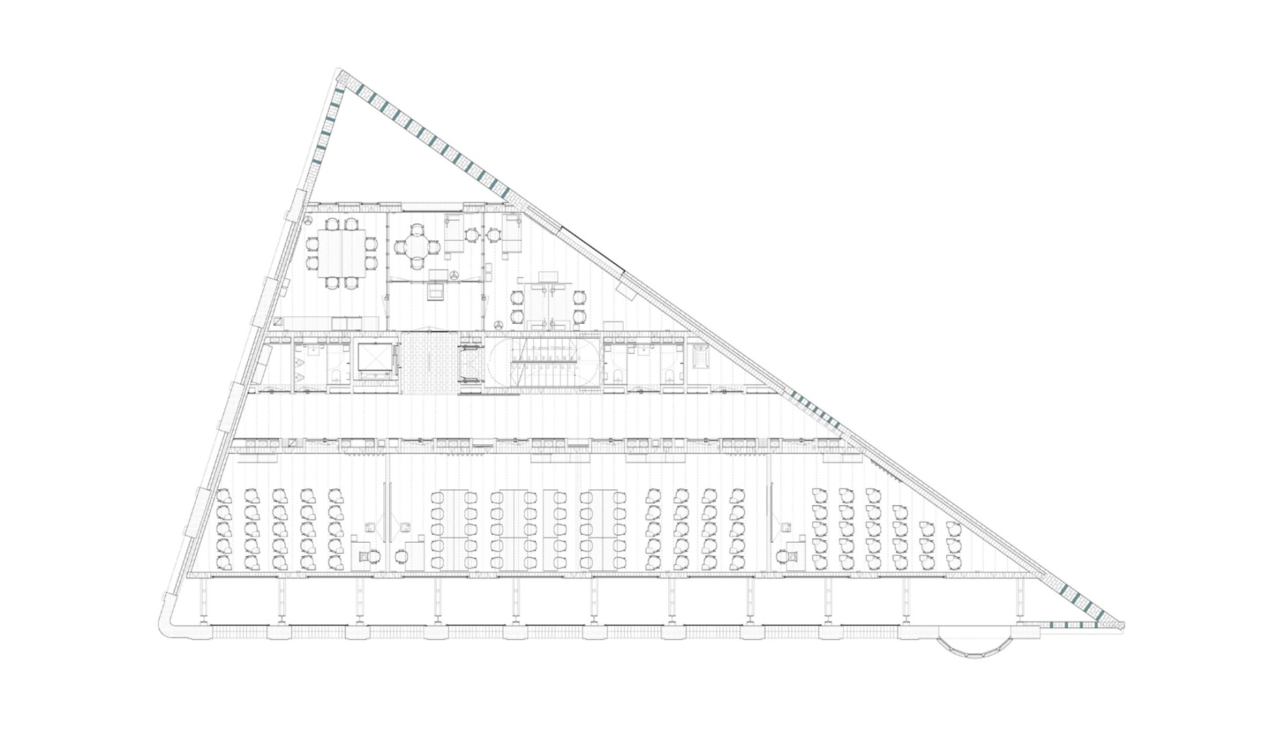 Second floor plan. Cristalleries Planell Civic Center by H Arquitectes.
