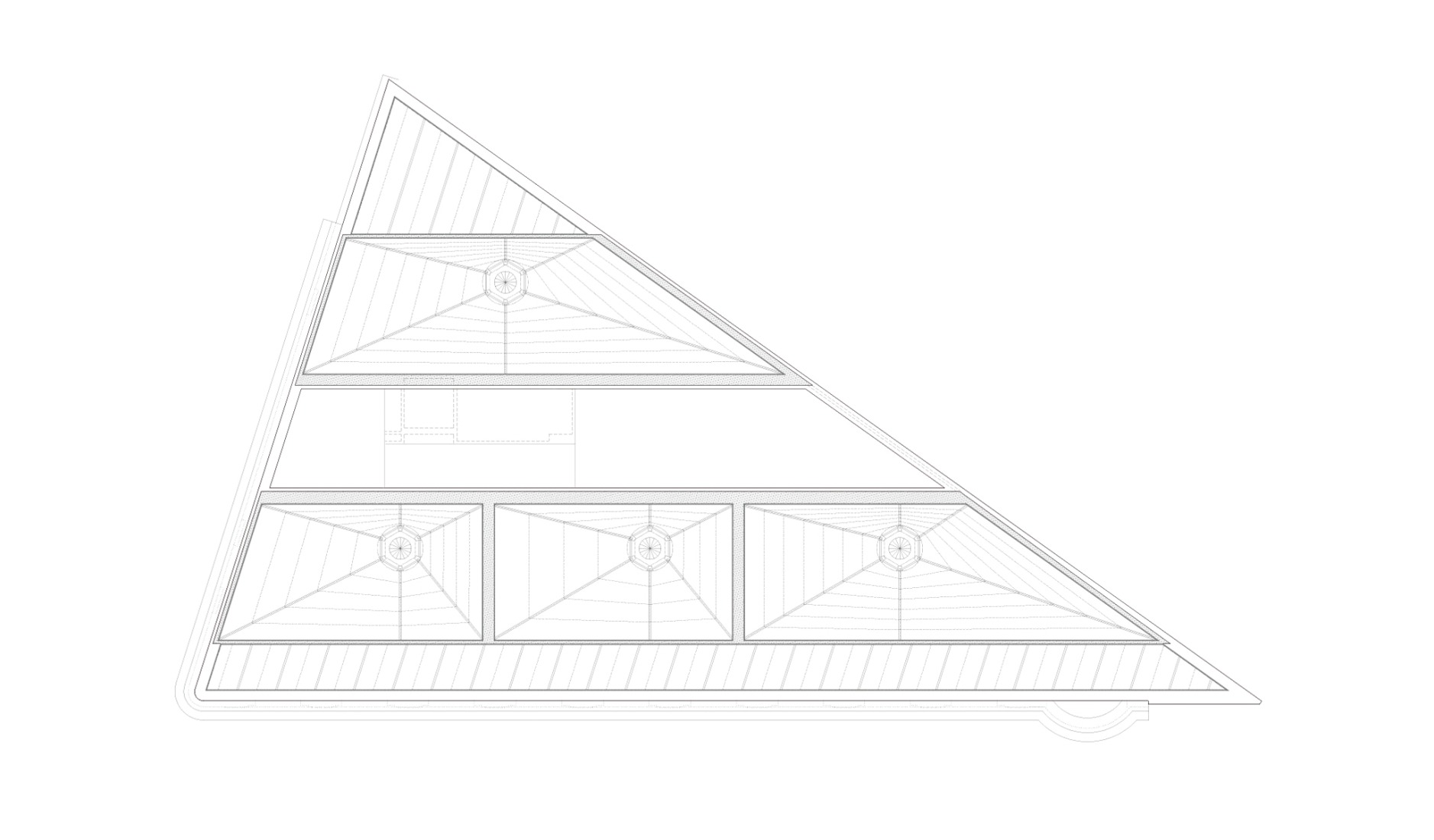 Rooftop floor plan. Cristalleries Planell Civic Center by H Arquitectes.