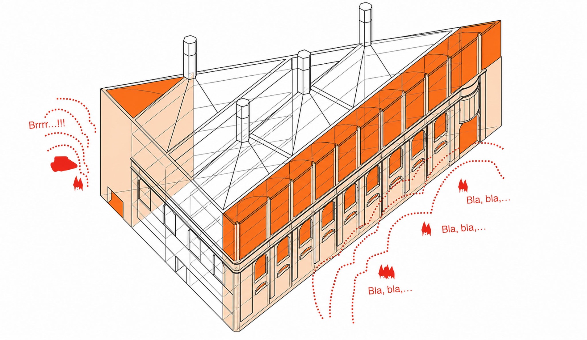 Acoustic protection. Cristalleries Planell Civic Center by H Arquitectes.