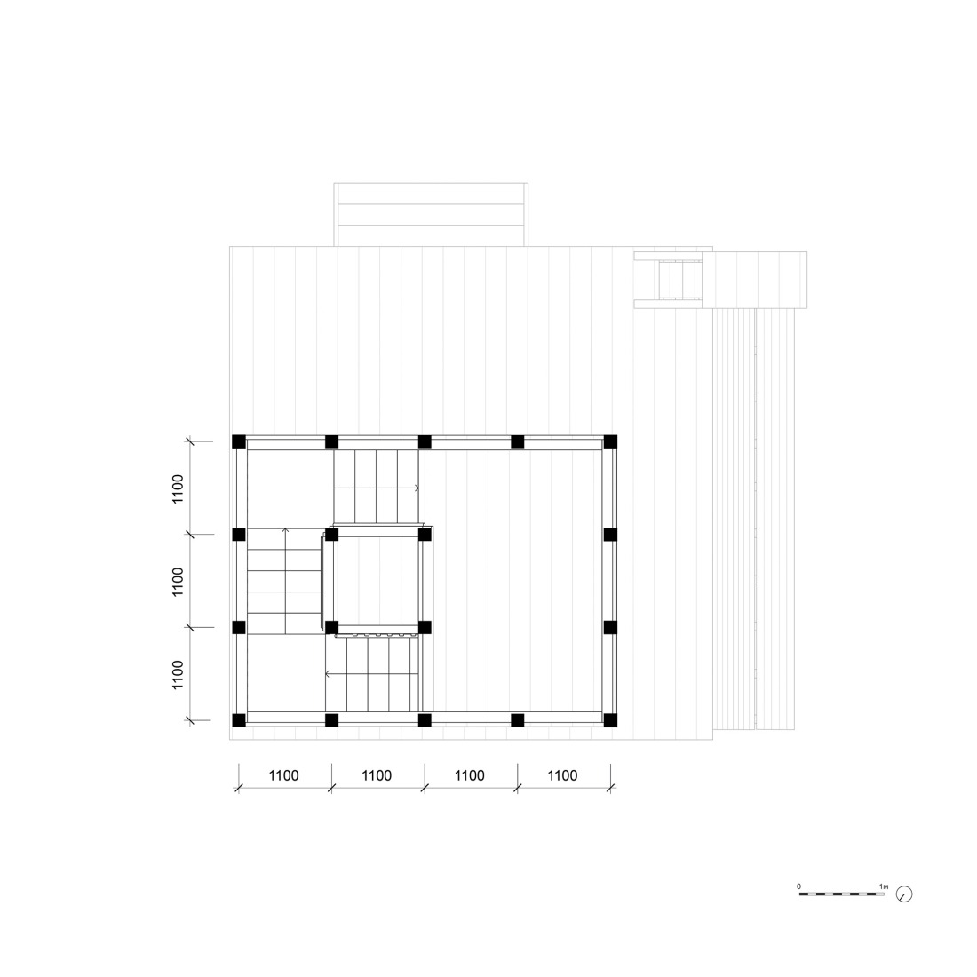 First floor plan. Kola Bay Lighthouse Viewpoint by Evgeny Makarenko Timber Architecture Workshop.