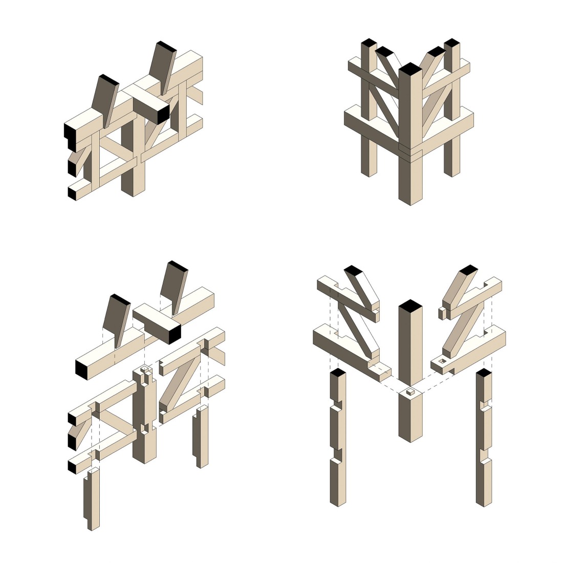 Construction details. Kola Bay Lighthouse Viewpoint by Evgeny Makarenko Timber Architecture Workshop.