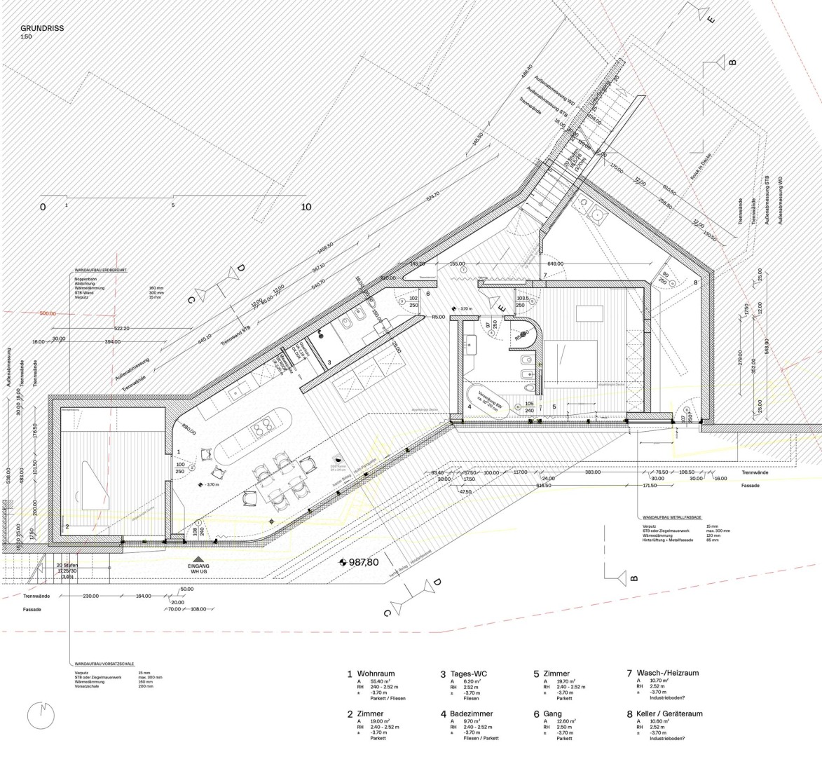 Plano de primera planta. Casa Conte por Messner Architects.