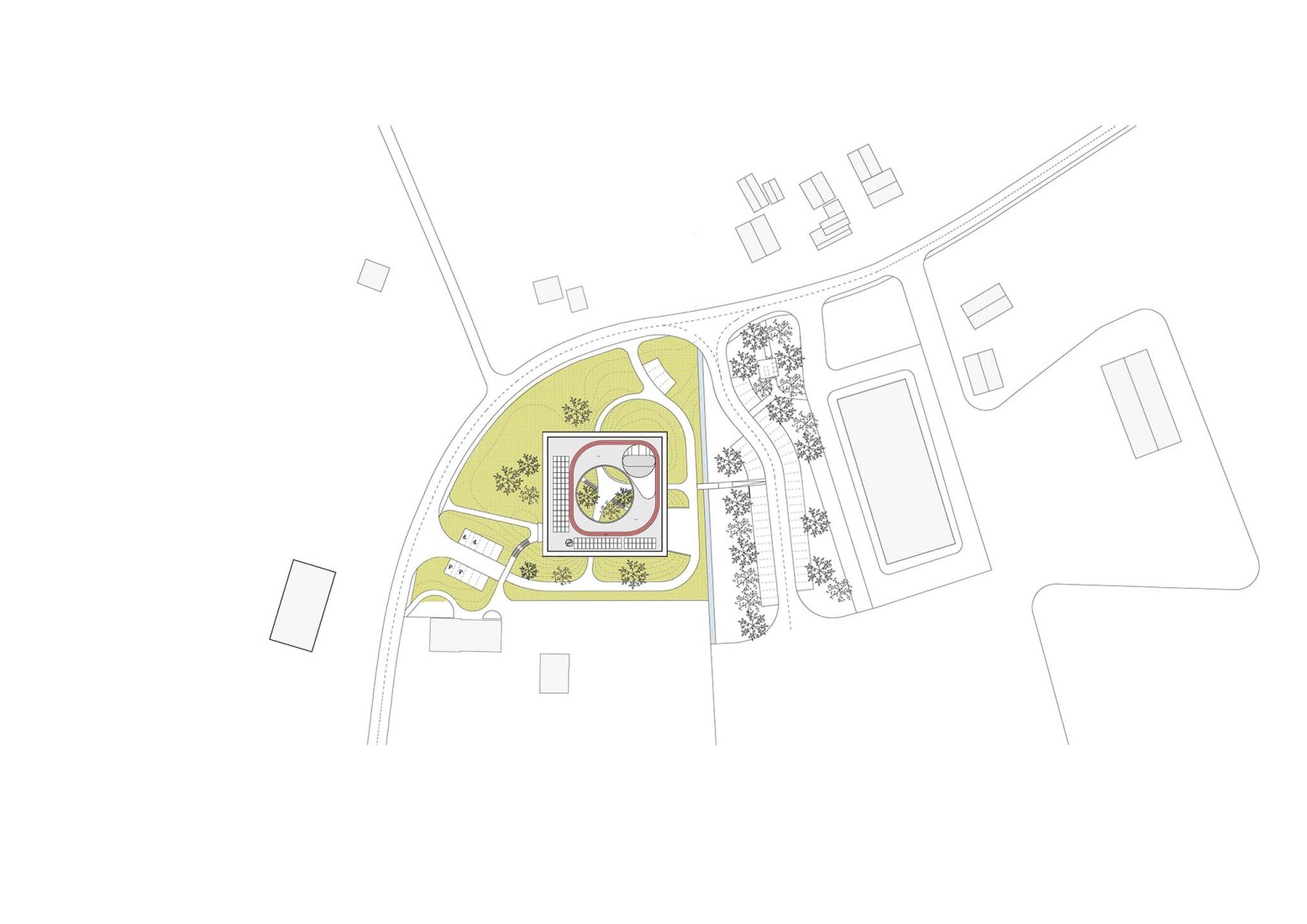 Plano de situación. Edificio de producción y oficinas por MVA. 
