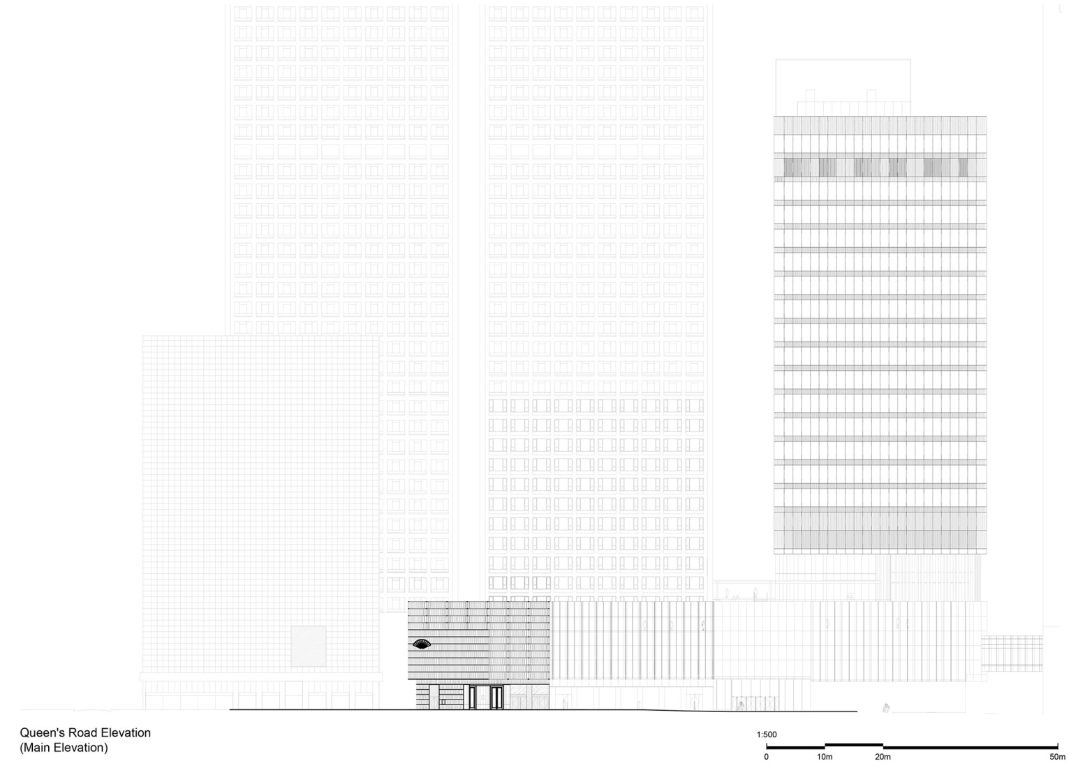 Elevation. The Urban Tapestry by Neri&Hu.