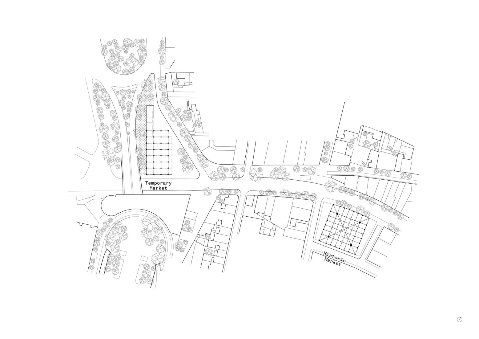 Plano de situación. Mercado Provisional de Horta, por Ravetllat Arquitectura + Carles Enrich Studio.