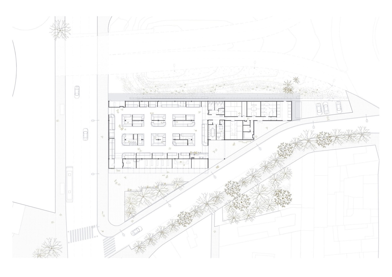 Plano de planta baja. Mercado Provisional de Horta, por Ravetllat Arquitectura + Carles Enrich Studio.