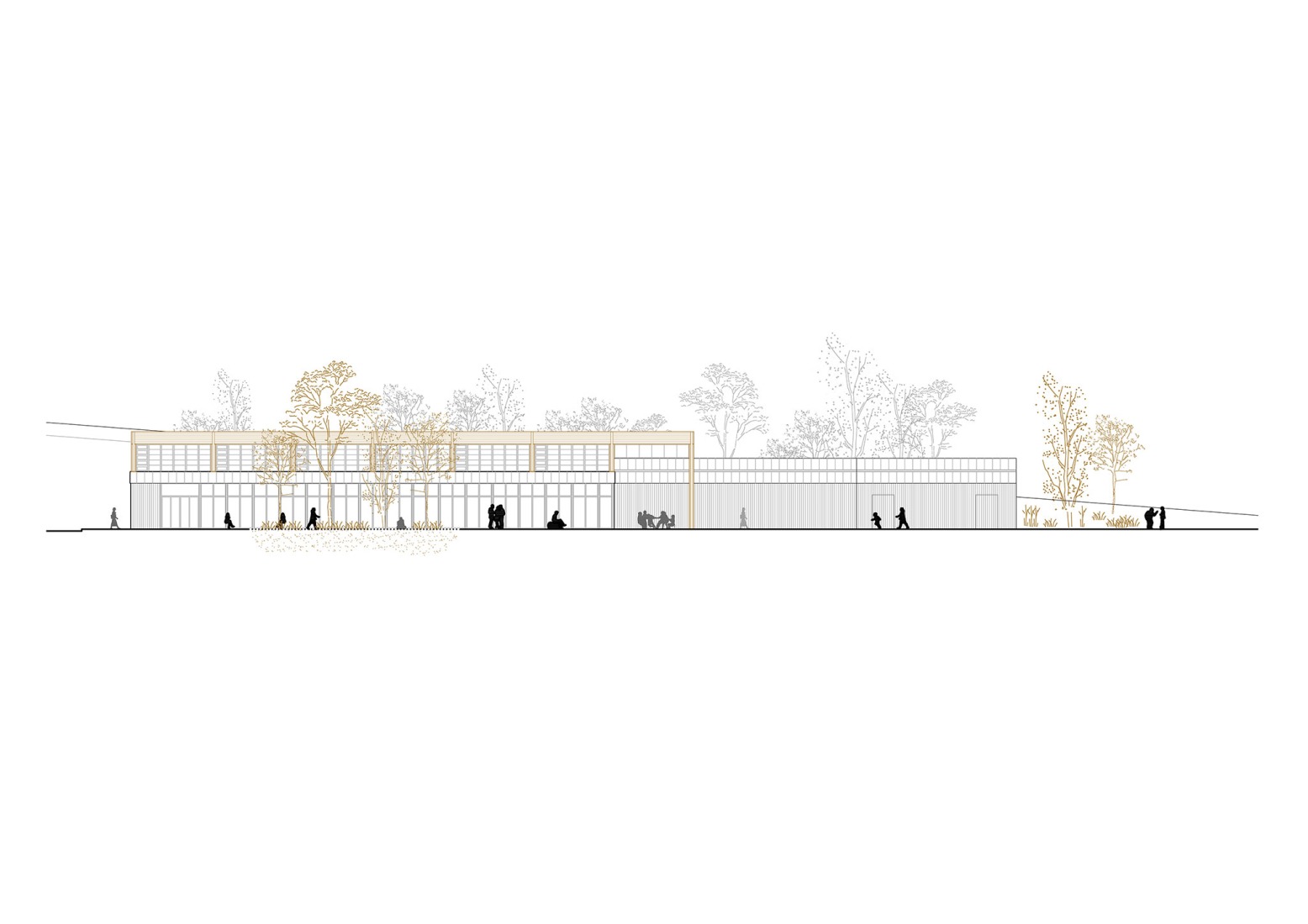 Alzado. Mercado Provisional de Horta, por Ravetllat Arquitectura + Carles Enrich Studio.