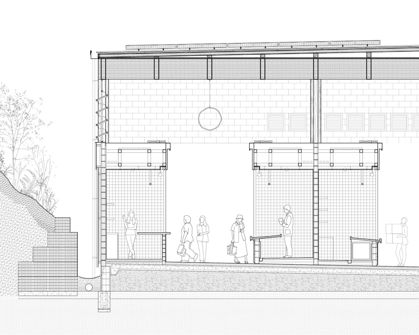 Sección constructiva. Mercado Provisional de Horta, por Ravetllat Arquitectura + Carles Enrich Studio.