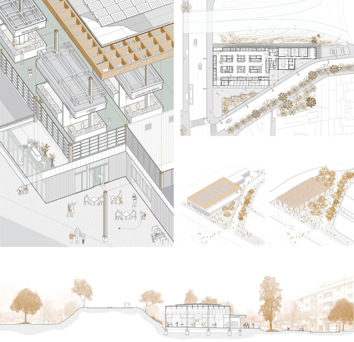 Panel general. Mercado Provisional de Horta, por Ravetllat Arquitectura + Carles Enrich Studio.