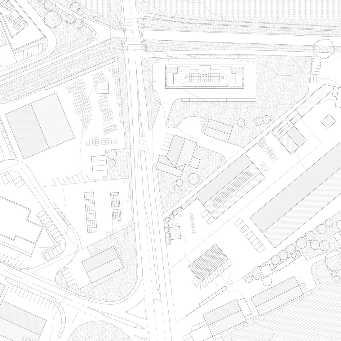 Plano de situación. Edificio de uso mixto en Forel por Samir Alaoui Architects Sàrl.