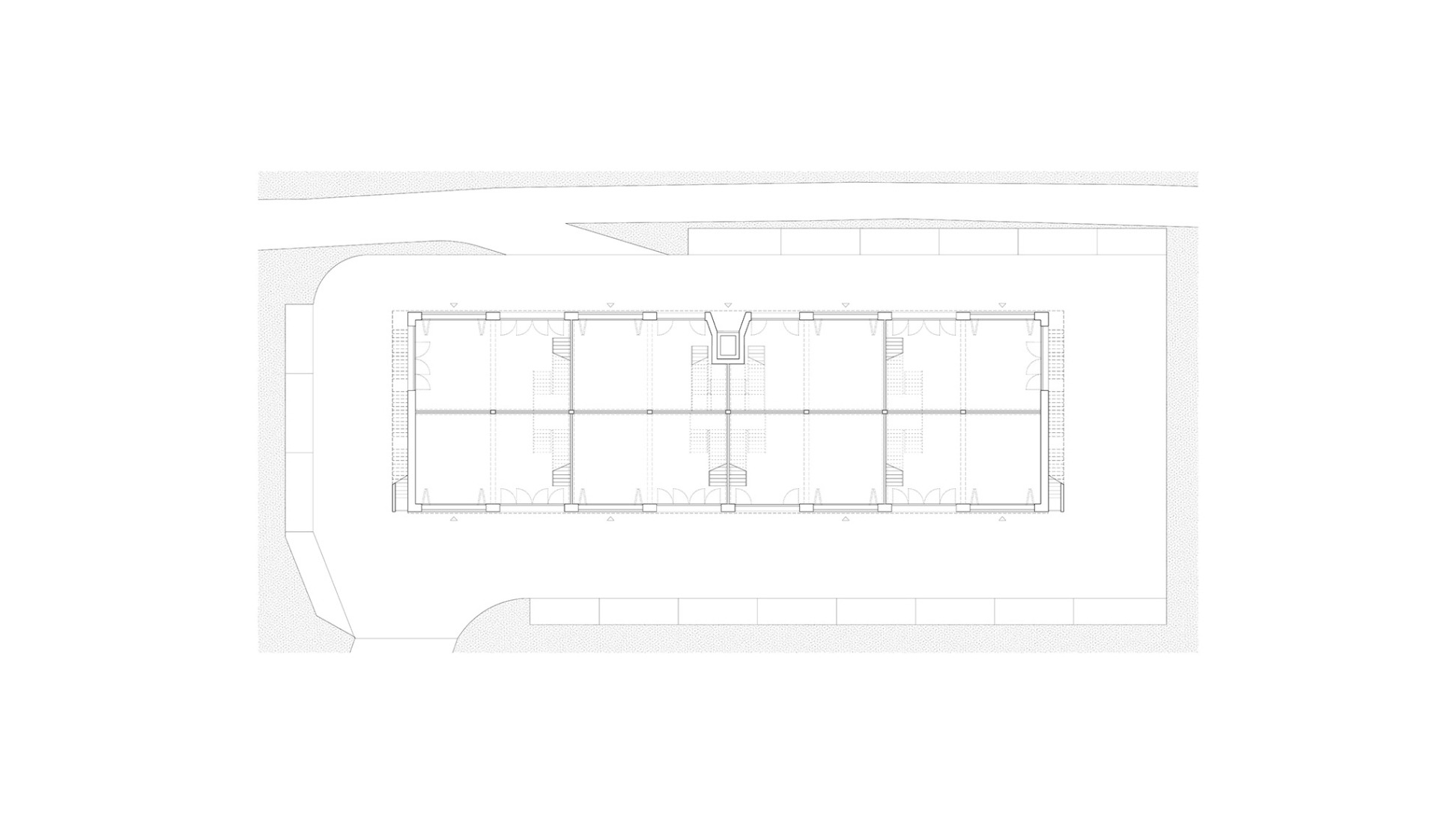 Plano de planta baja. Edificio de uso mixto en Forel por Samir Alaoui Architects Sàrl.