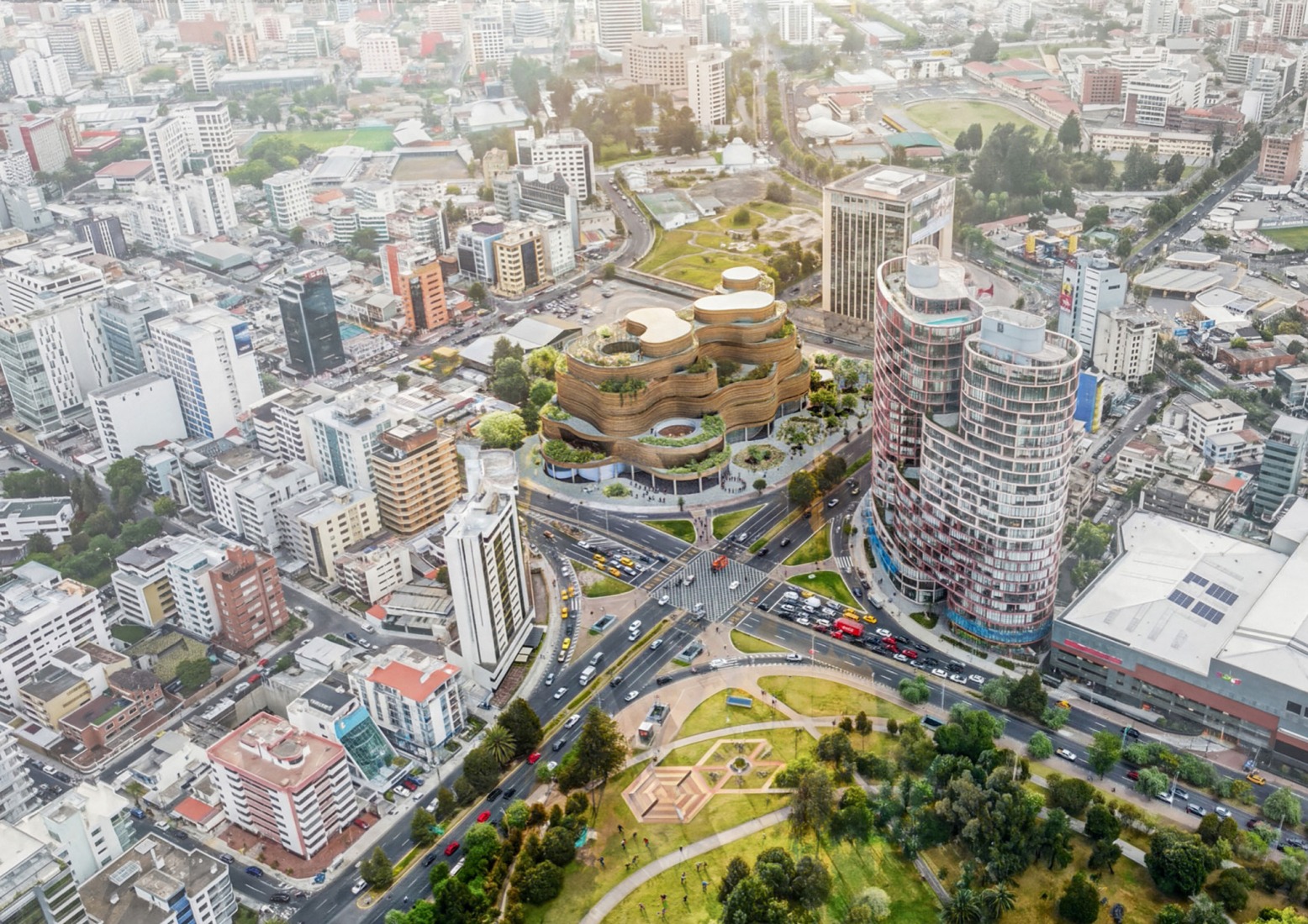 Propuesta ganadora en la fase final del concurso para proyectar el nuevo Museo Nacional del Ecuador. «Estratos Vivos», de SANAA junto con A0, CPA y JHS.